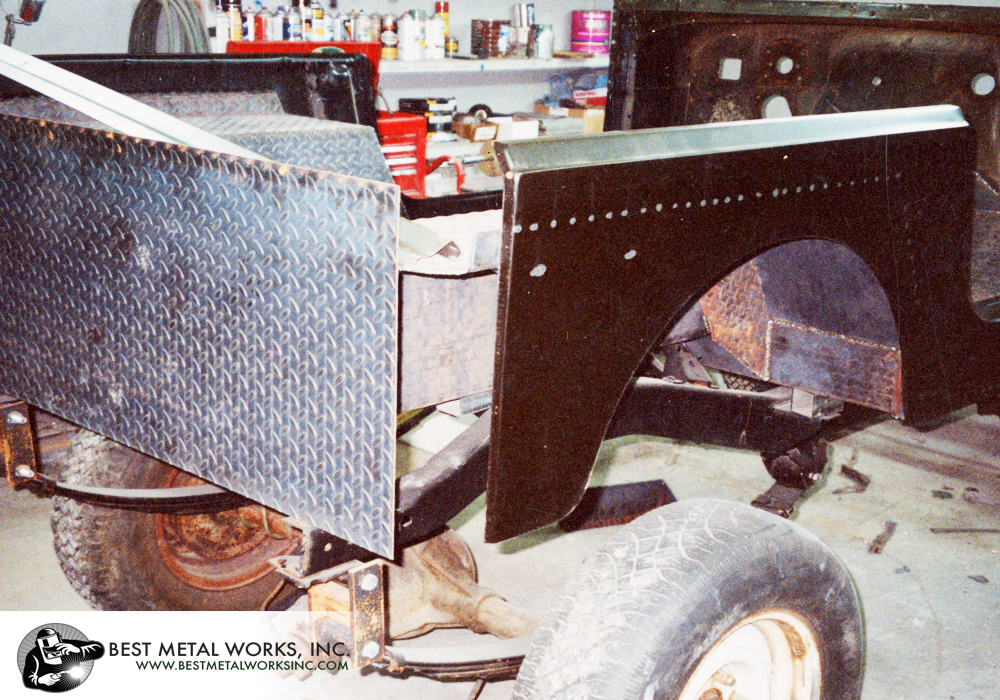 Jeep built with a firewall and front cowl cut off of an old body, with floors of 1/8