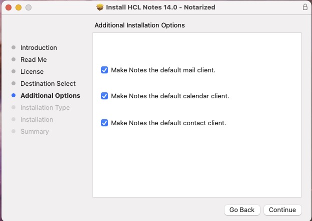 Installation Defaults Dialog